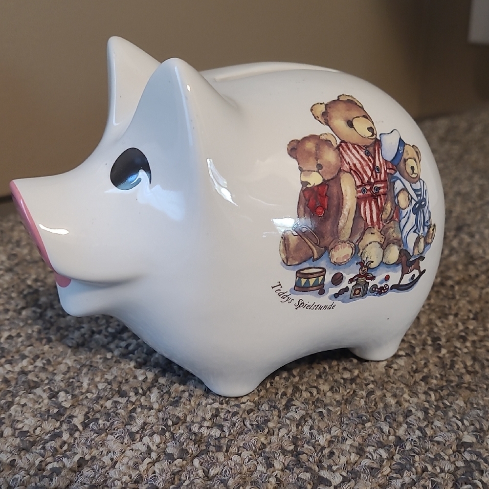 Vintage Reutter Porzellan Made In Germany Ceramic  Piggy Bank